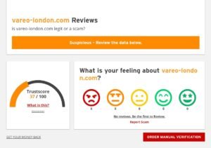 Vareo London low trust score
